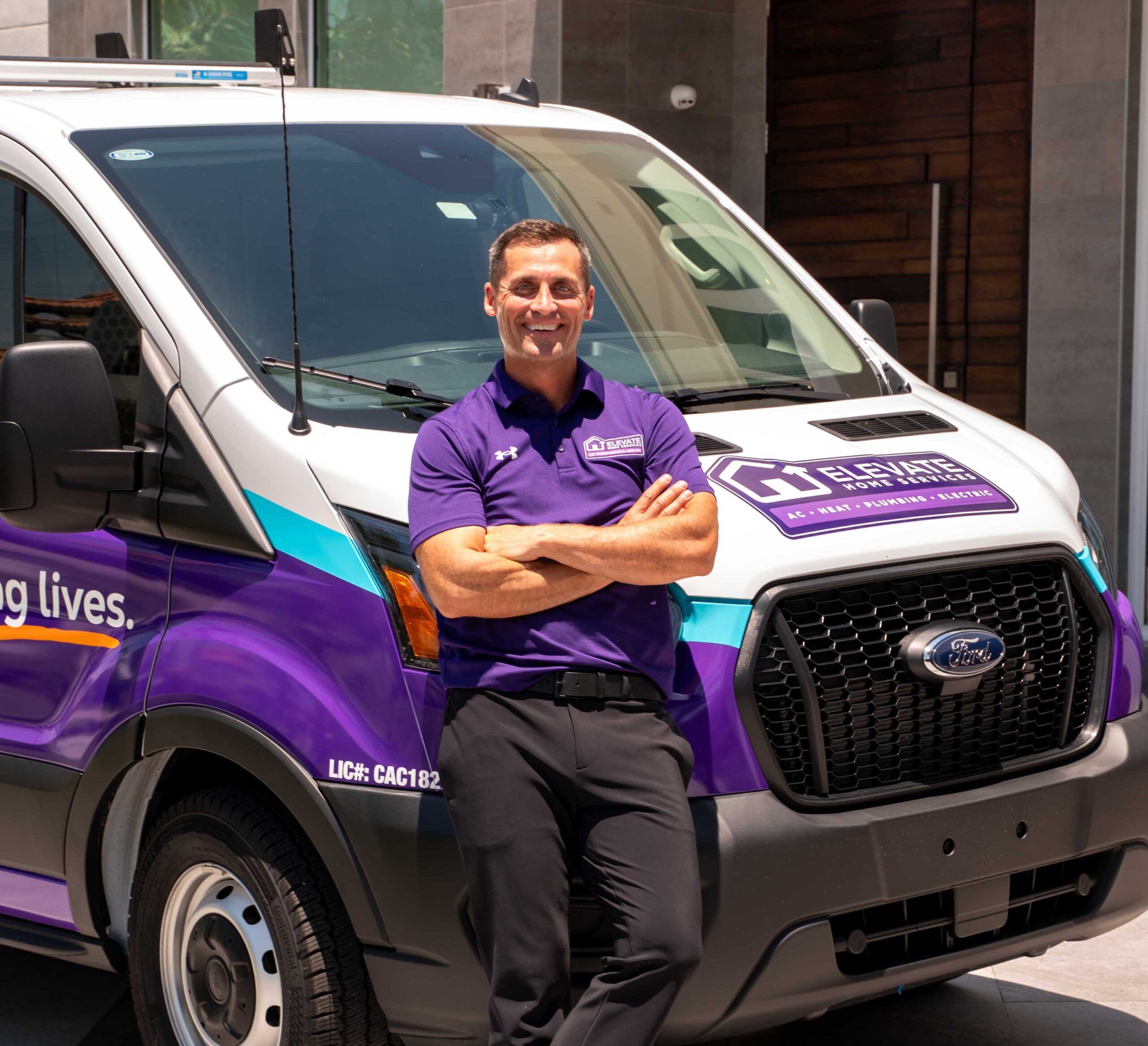 Posing by Van Photo